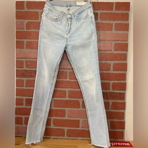 Rag and Bone Nina High Waisted Skinny Jeans Light Blue Size 25